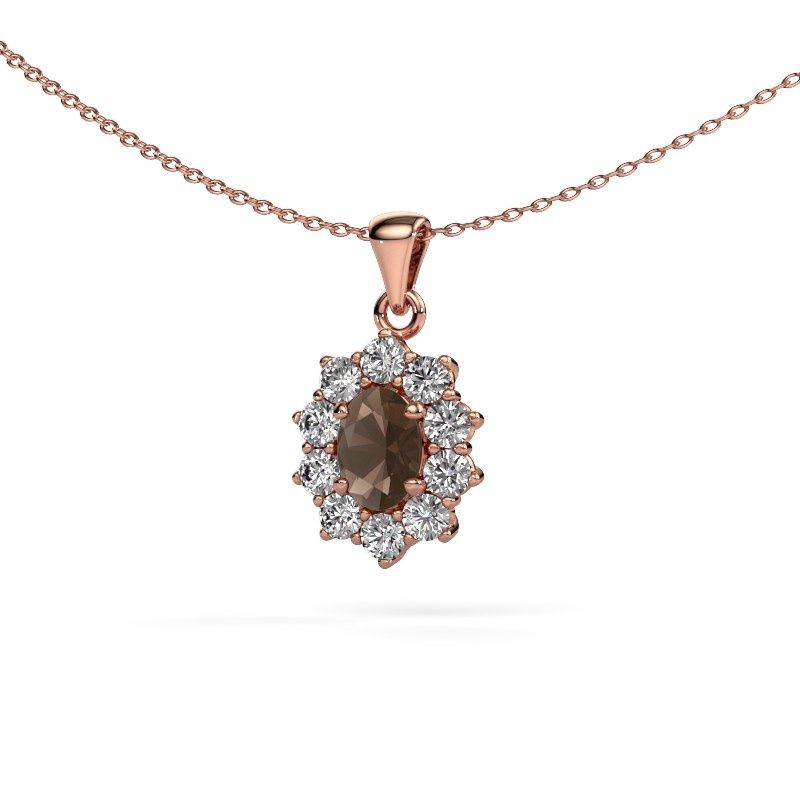 Pendant Leesa 585 rose gold smokey quartz 7x5 mm