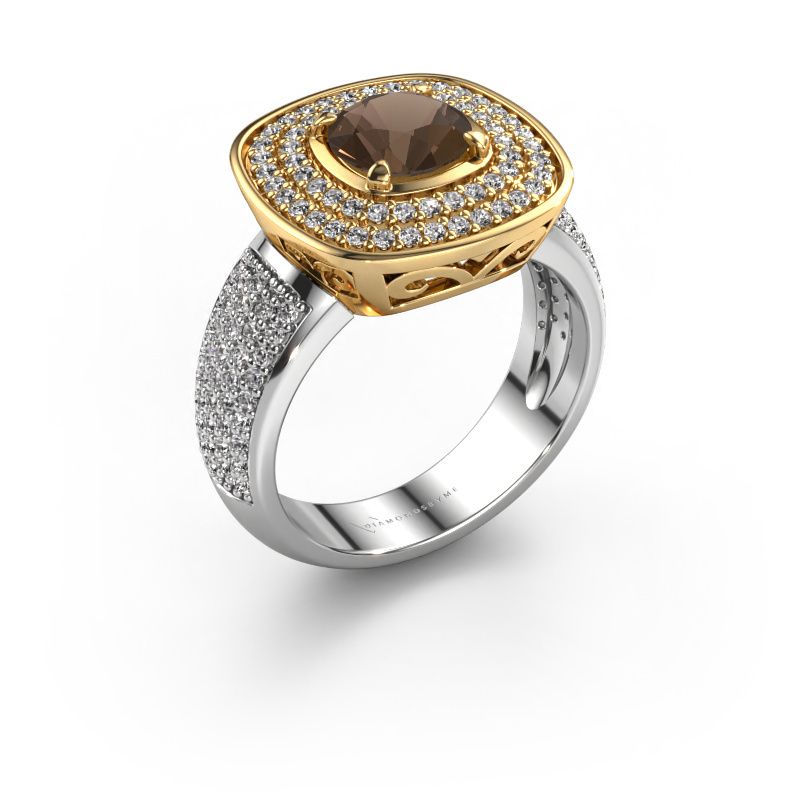 Ring Eliana 585 gold smokey quartz 6 mm