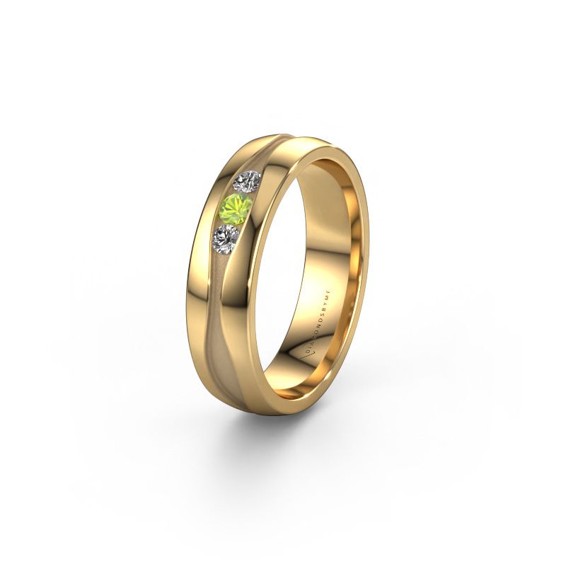 Wedding ring WH0172L25A 585 gold peridot ±5x1.7 mm