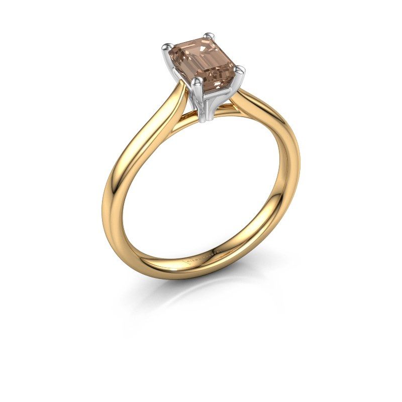 Afbeelding van Verlovingsring Mignon eme 1 585 goud bruine diamant 0.90 crt