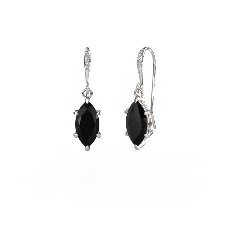 Pendants d'oreilles Laurie MRQ 2 585 or blanc diamant noir 2.430 crt