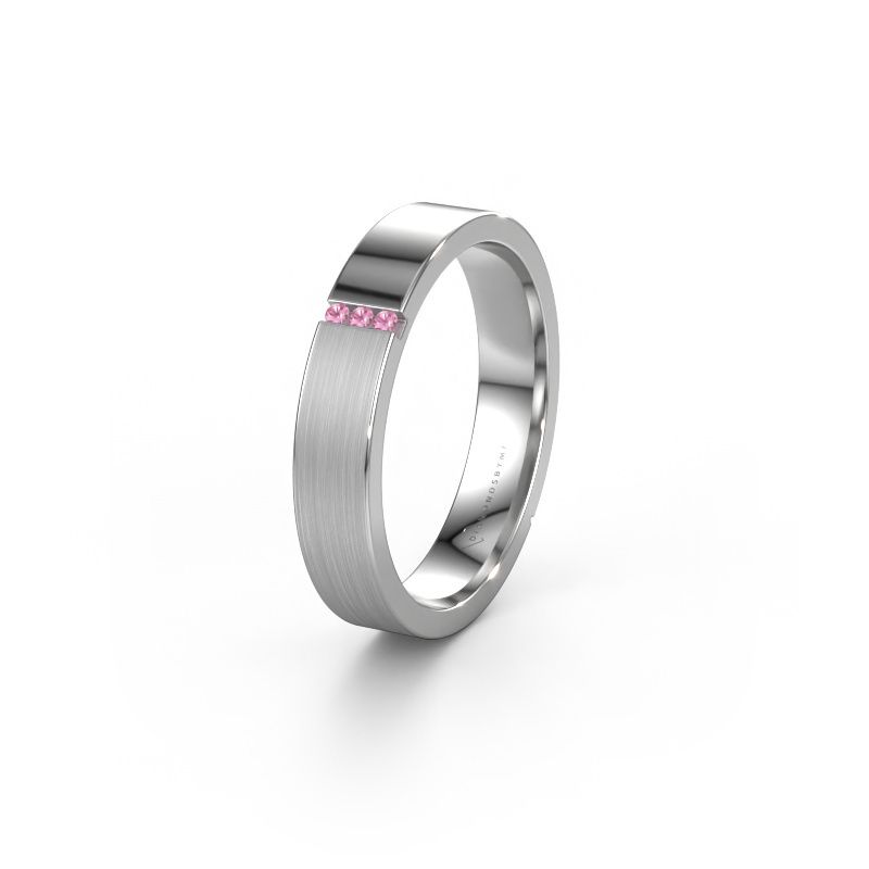 Wedding ring WH1103L14AMP 585 white gold pink sapphire ±4x1.7 mm