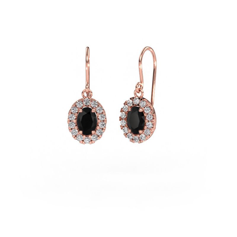 Pendants d'oreilles Jorinda 1 585 or rose diamant noir 2.66 crt