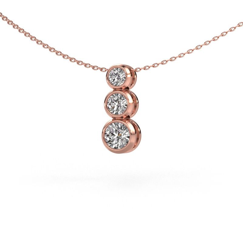Pendentif Linda 585 or rose diamant 0.90 crt