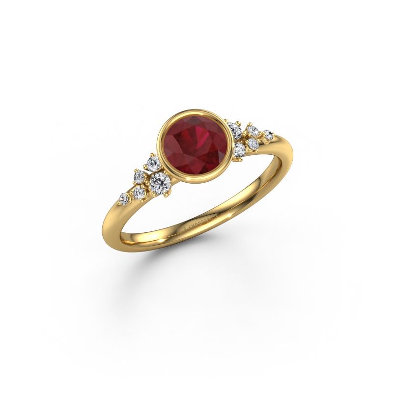 Verlobungsring Aliyah RND 585 Gold Rubin 5.7 mm
