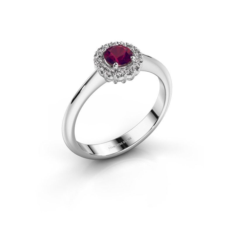 Image de Bague de fiançailles Anca<br/>585 or blanc<br/>Rhodolite 4.2 mm