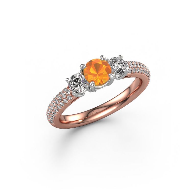 Image of Engagement Ring Marielle Rnd<br/>585 rose gold<br/>Citrin 5 mm