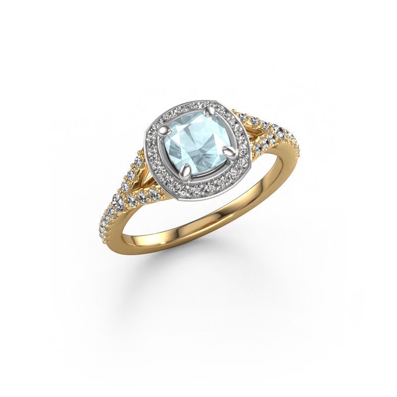 Engagement ring Pamela CUS 585 gold aquamarine 5.5 mm