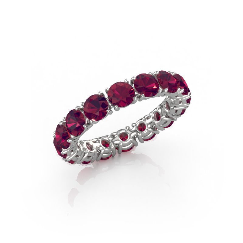 Stackable ring Vivienne 4.0 585 white gold rhodolite 4 mm