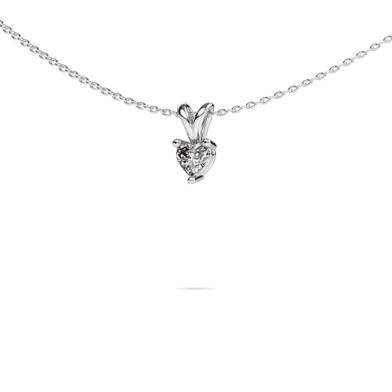 Hanger Garnet 585 witgoud lab-grown diamant 0.25 crt