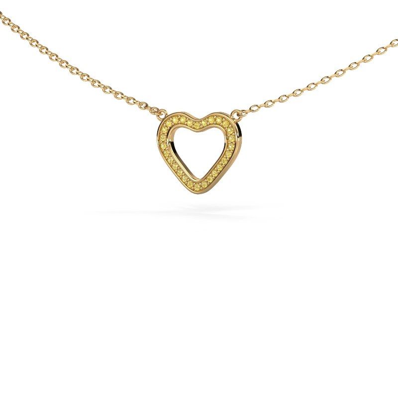 Anhänger Heart 3 585 Gold Gelb Saphir 0.8 mm