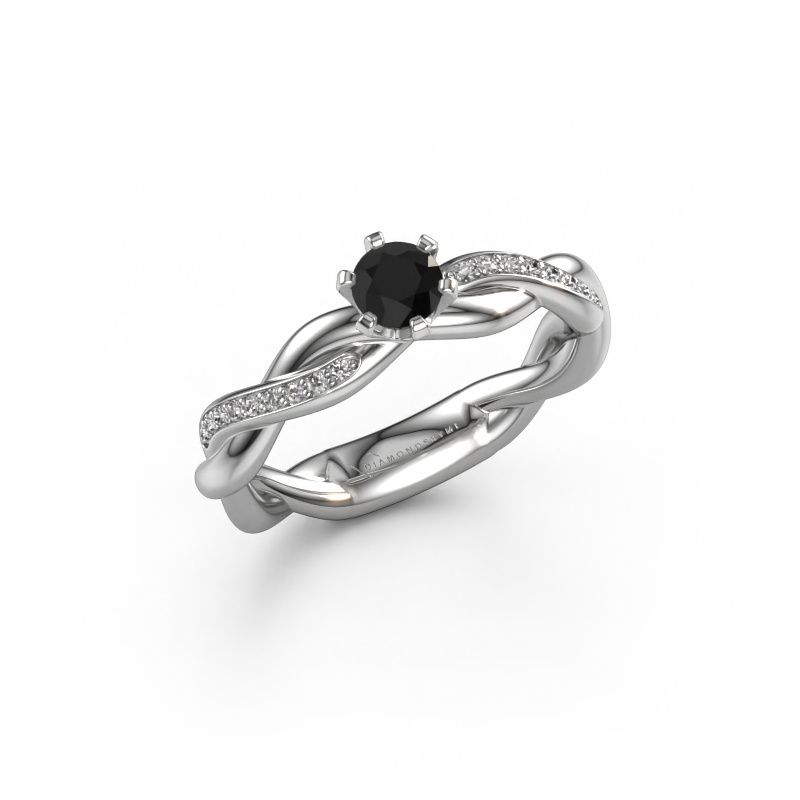 Bague de fiançailles Page 950 platine diamant noir 0.72 crt