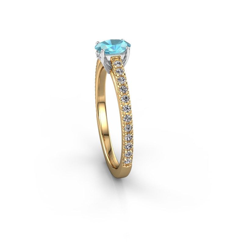 Bild von Verlobungsring haley ovl 2<br/>585 Gold<br/>Blau Topas 6x4 mm
