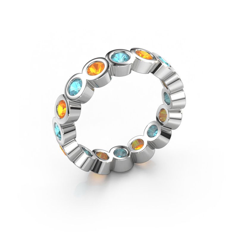 Aanschuifring Edwina 3 585 witgoud blauw topaas 3 mm
