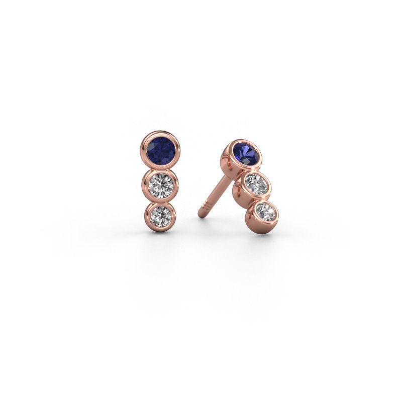 Ohrringe Felica 585 Roségold Saphir 2.7 mm