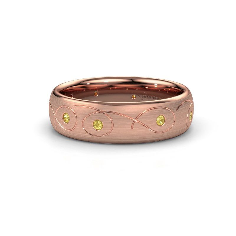 Afbeelding van Trouwring WH2068L36BM 585 rosé goud gele saffier ±6x2 mm