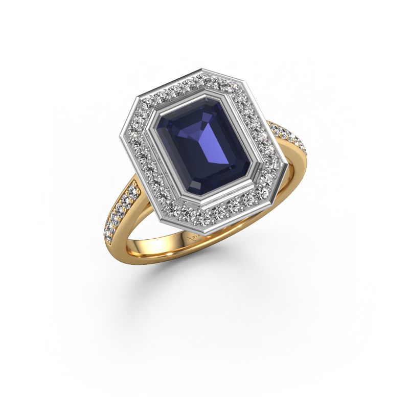 Verlobungsring Noud 2 EME 585 Gold Saphir 8x6 mm