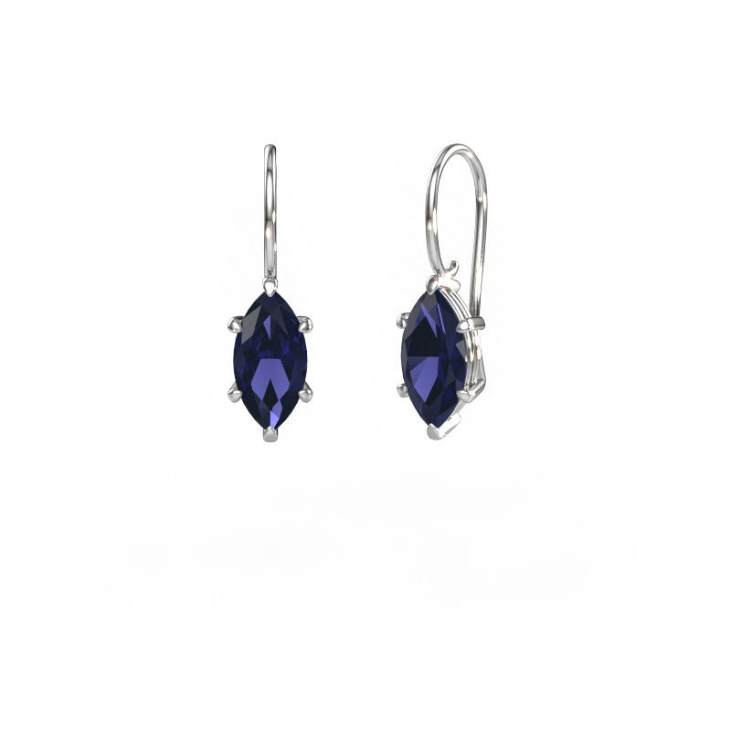 Drop earrings Cleo MRQ 585 white gold sapphire 12x6 mm