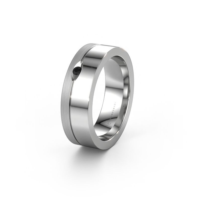 Wedding ring WH0329L16B 950 platinum black diamond ±6 x 2 mm
