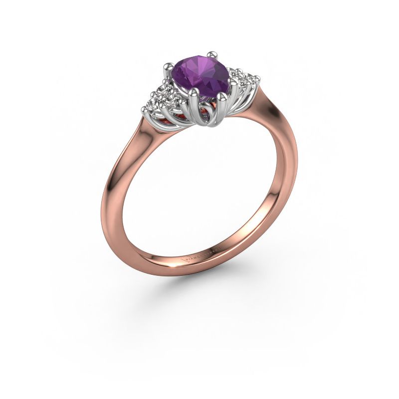 Verlobungsring Felipa PER 585 Roségold Amethyst 7x5 mm