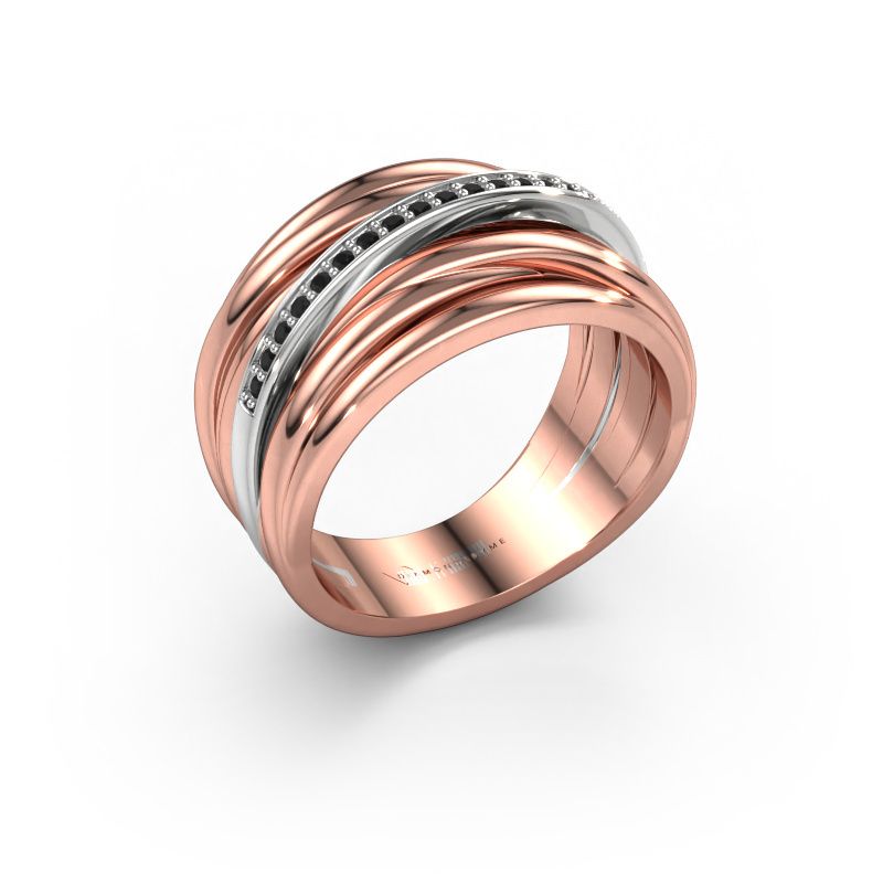 Ring Fien 585 rose gold black diamond 0.114 crt
