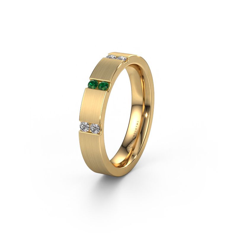 Wedding ring WH2133L14BM 585 gold emerald ±4x2.2 mm