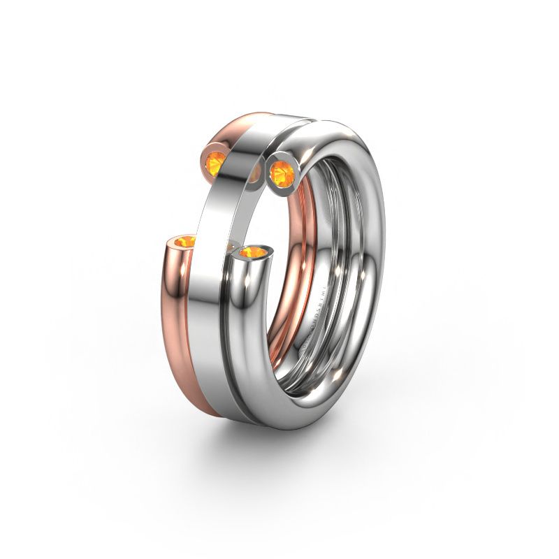 Wedding ring WH6018L 585 white gold citrin ±8x3 mm