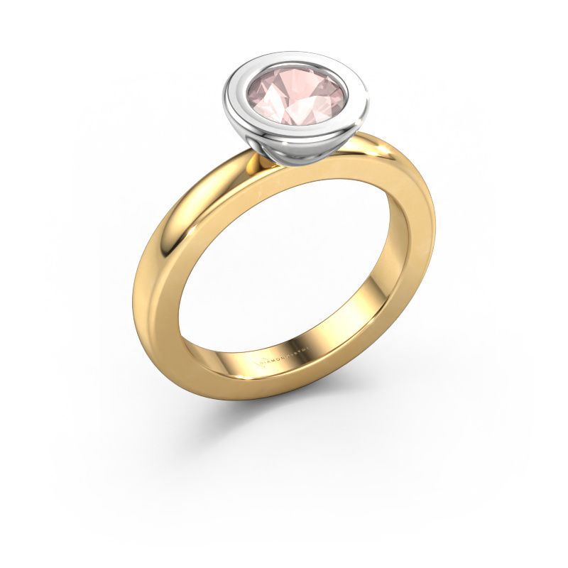Stacking ring Eloise Round 585 gold morganite champagne 6 mm