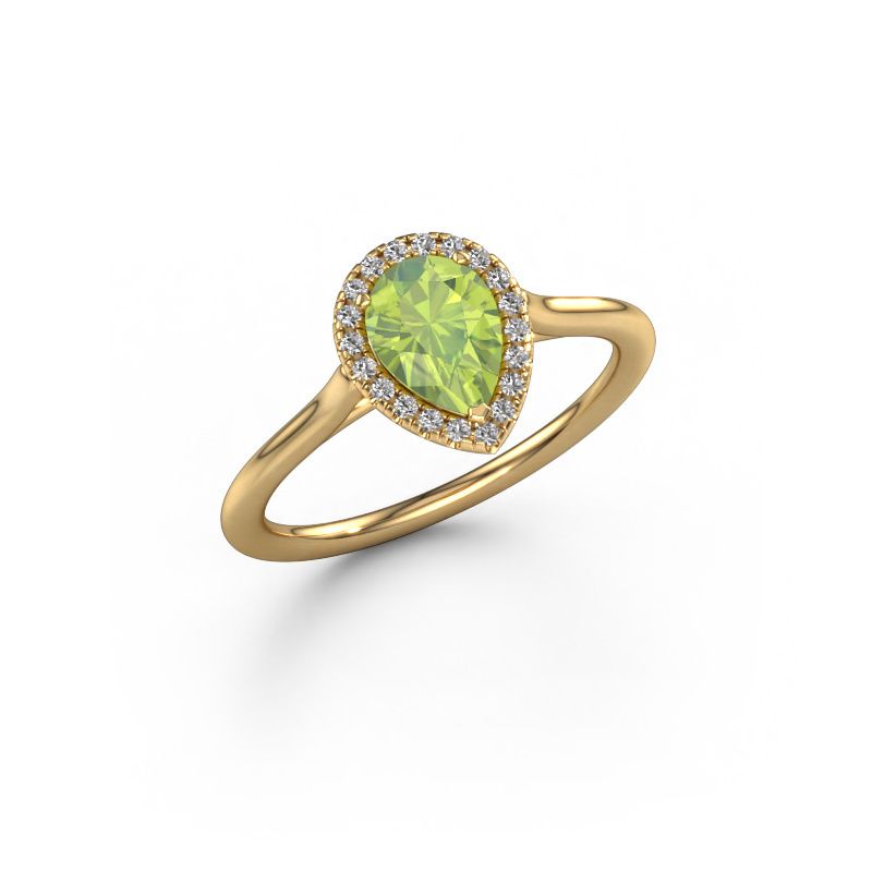 Verlovingsring Seline per 1 585 goud peridoot 7x5 mm