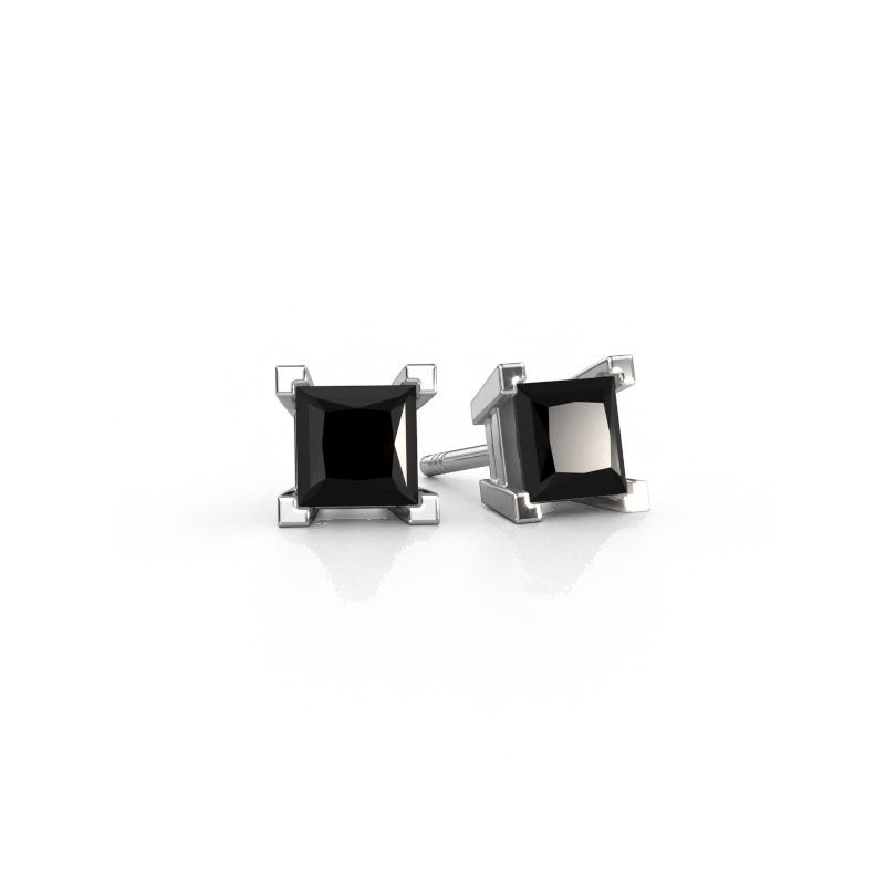 Stud earrings Ariane 950 platinum black diamond 1.80 crt