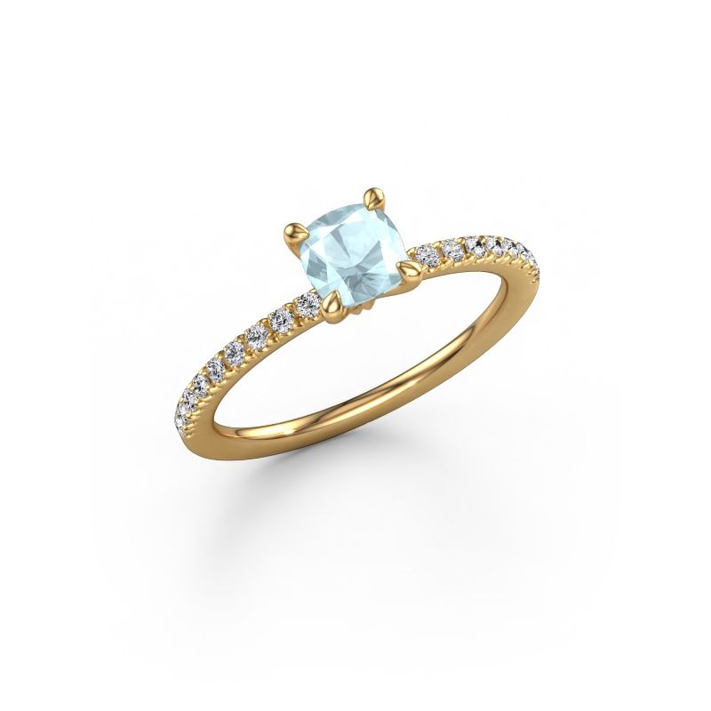 Engagement ring Crystal CUS 2 585 gold aquamarine 5 mm