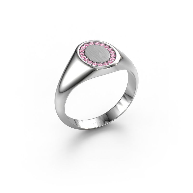 Pinky ring Floris Oval 1 950 platinum pink sapphire 1.2 mm