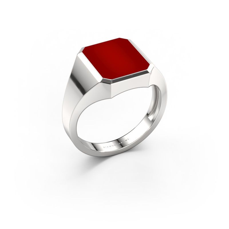 Signet ring Lars 2 light 950 platinum carnelian 12x10 mm