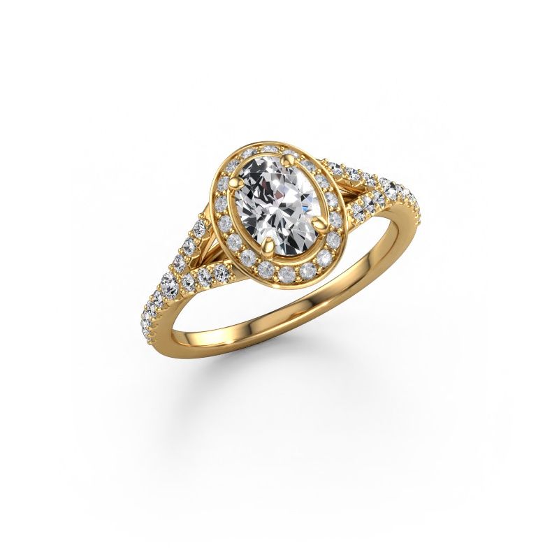 Engagement ring Pamela OVL 585 gold lab grown diamond 1.036 crt