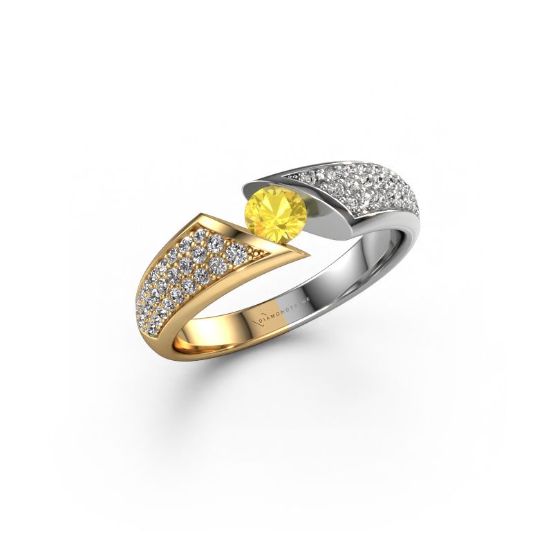Bague Hojalien 3 585 or jaune saphir jaune 4 mm
