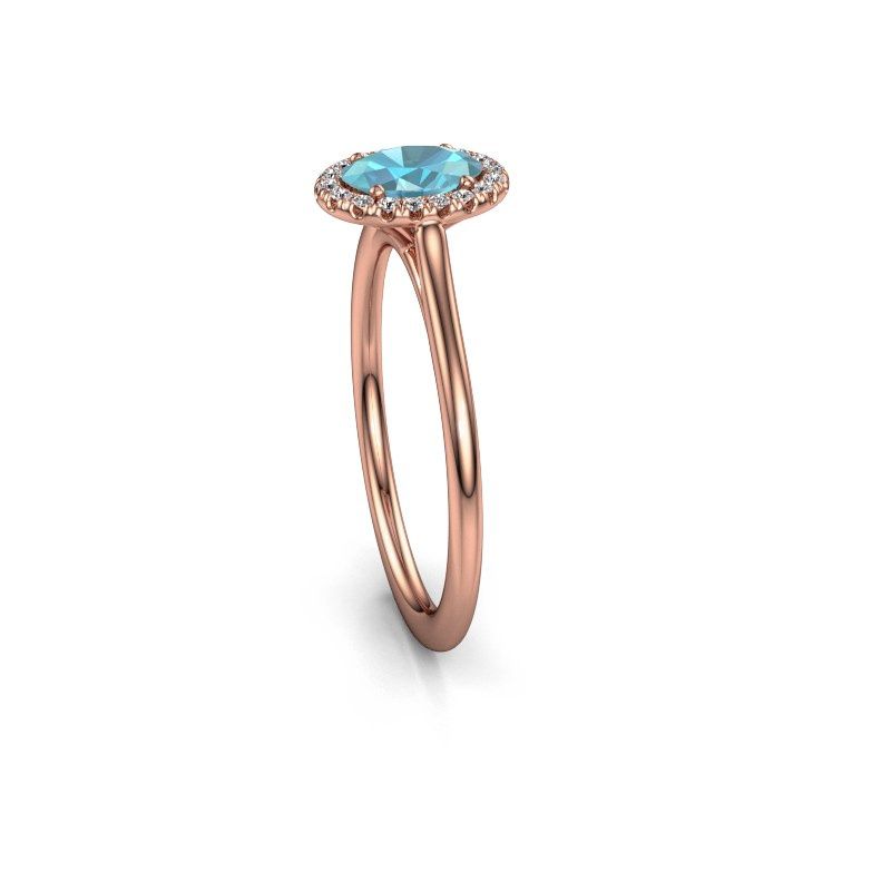 Image of Engagement ring seline ovl 1<br/>585 rose gold<br/>Blue topaz 6x4 mm