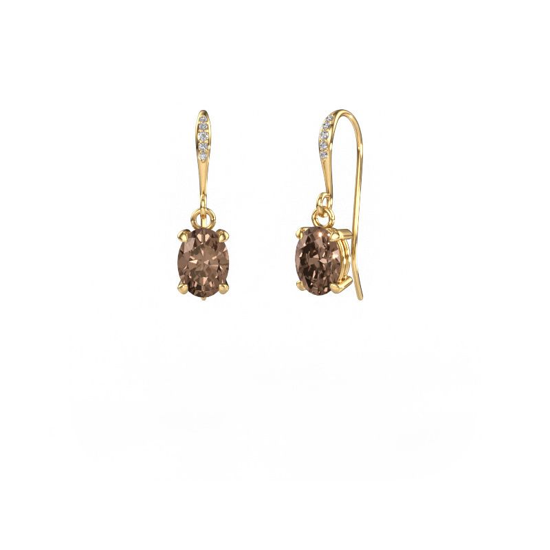 Pendants d'oreilles Laurie OVL 2 585 or jaune diamant brun 1.43 crt