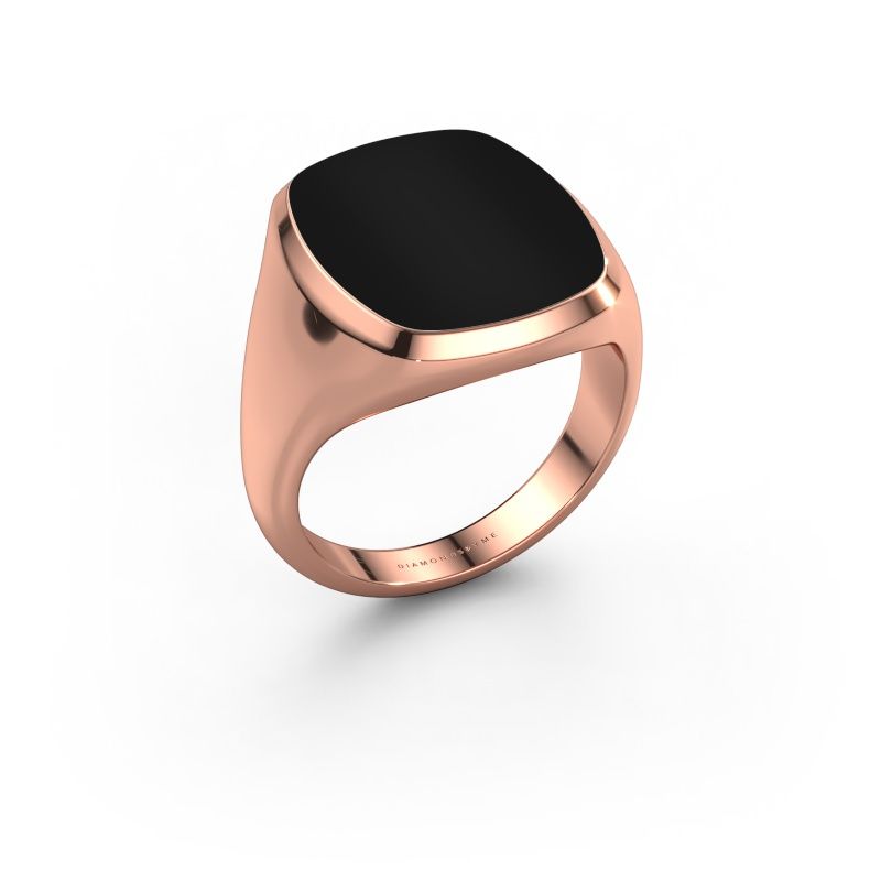 Signet ring Benjamin 4 585 rose gold onyx 17x14 mm