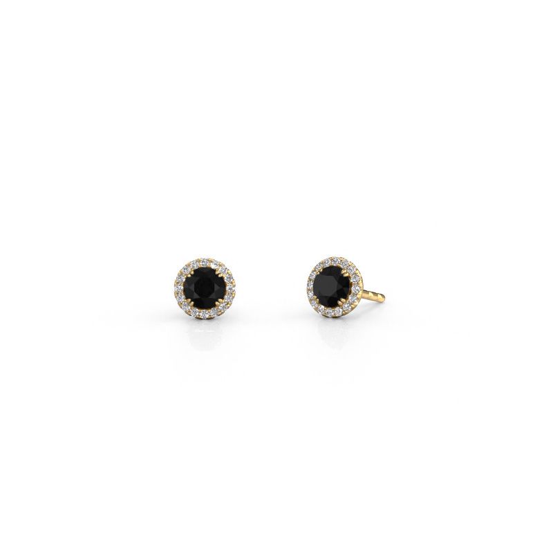 Earrings Seline rnd 585 gold black diamond 0.74 crt