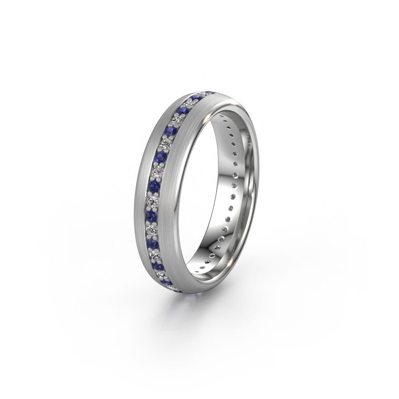 Freundschaftsring WH0103L35BM 585 Weißgold Saphir 1.3 mm ±5x2 mm