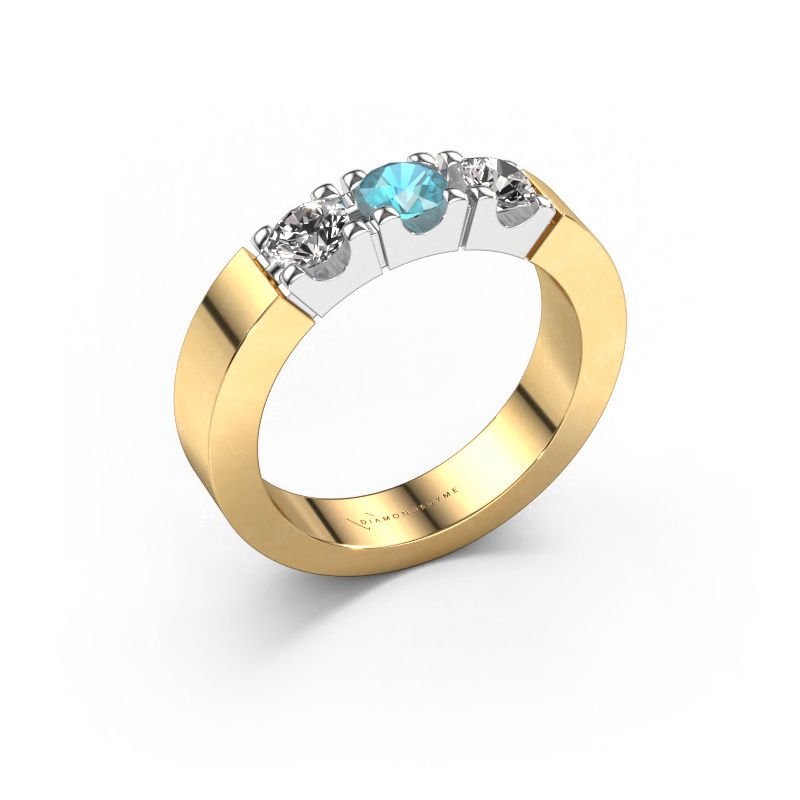 Ring Dana 3 585 goud blauw topaas 4 mm