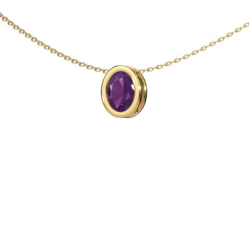 Pendant Lavon OVL 585 gold amethyst 7,5x5,5 mm