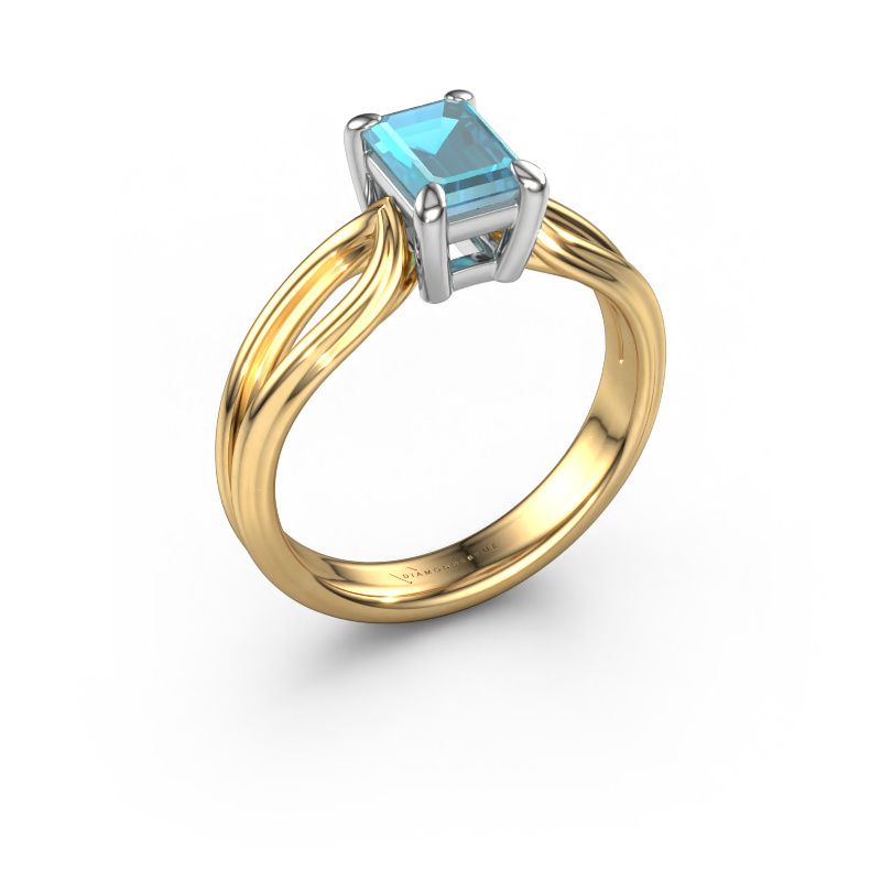 Verlobungsring Antonia eme 1 585 Gold Blau Topas 7x5 mm