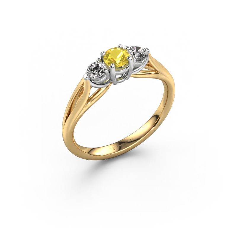 Verlobungsring Amie RND 585 Gold Gelb Saphir 4.2 mm