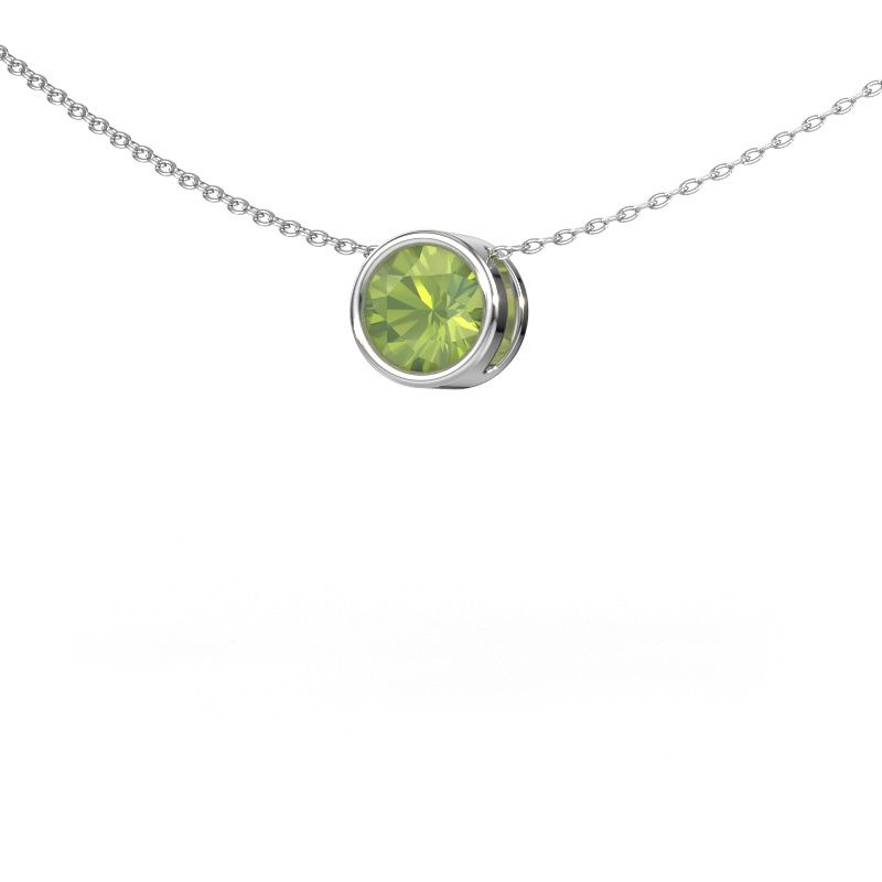 Anhänger Lavon RND 585 Weißgold Peridot 6.5 mm