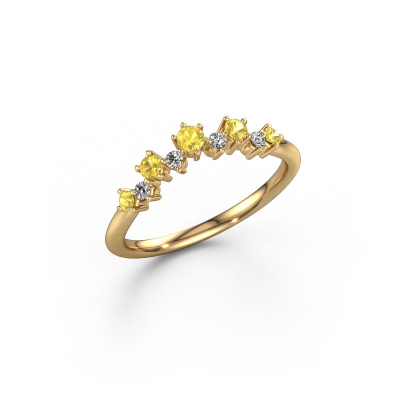 Zijring Carly A 585 goud gele saffier 2.5 mm