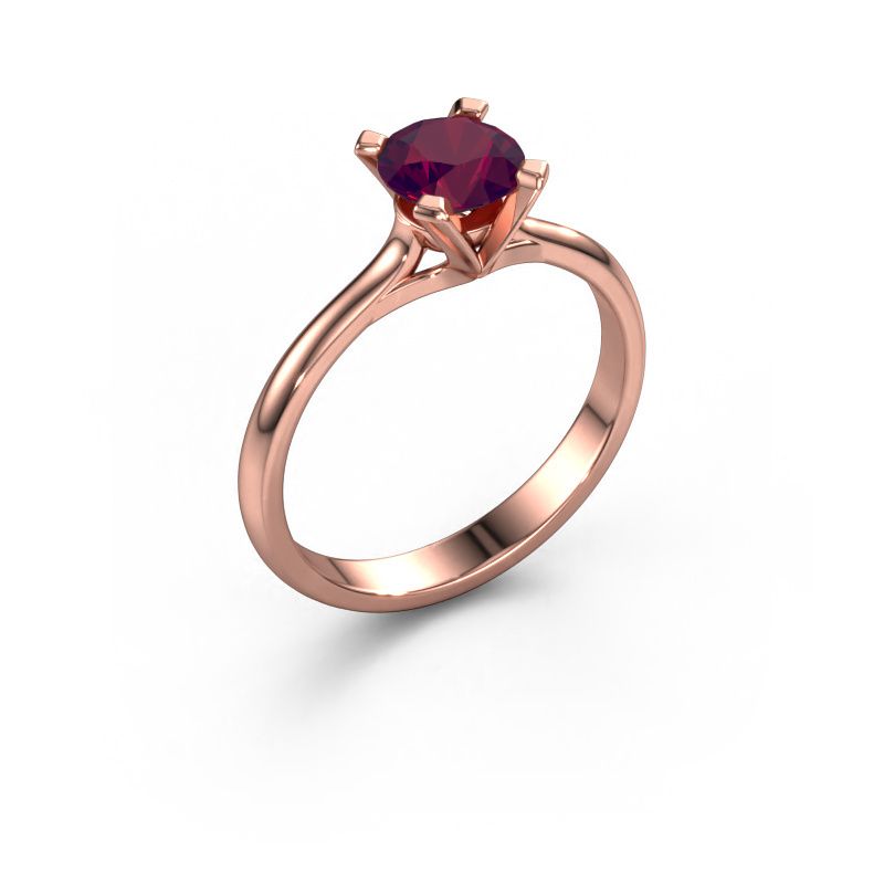 Verlobungsring Isa 1 585 Roségold Rhodolit 5.7 mm