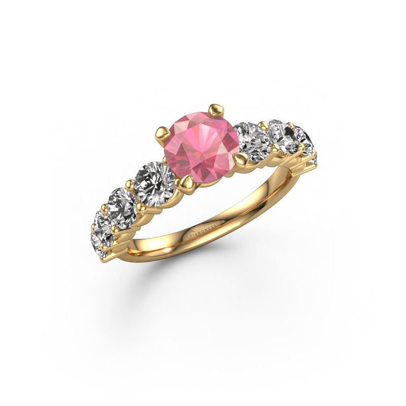 Engagement ring Deja 585 gold tourmaline pink 6.5 mm