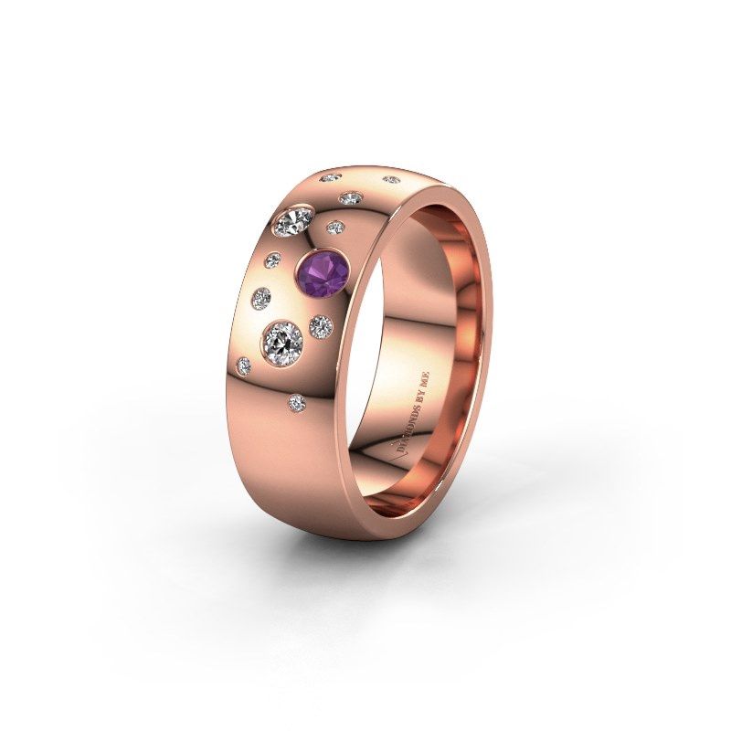 Image of Wedding ring WH0141L26BP<br/>585 rose gold ±7x2 mm<br/>Amethyst