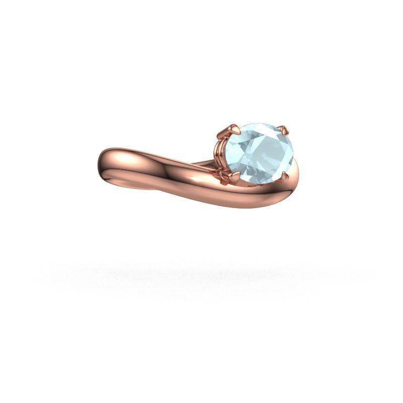 Bague de fiançailles Floor OVL 585 or rose aigue-marine 8x6 mm